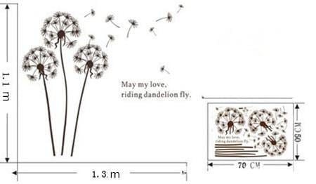 Dandelion Duvar Çıkartması Süsü (sticker) Bonvagon