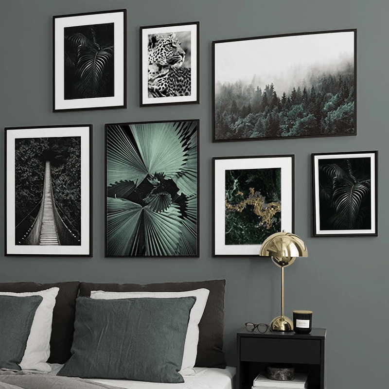 Dark Side 7 Parça Çerçeve Görünümlü Ahşap Tablo Seti Bonvagon