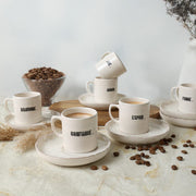 Deep Collection Mottolu Nordic Kahve Takımı 12 Parça 6 Kişilik