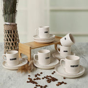 Deep Collection Mottolu Nordic Kahve Takımı 12 Parça 6 Kişilik