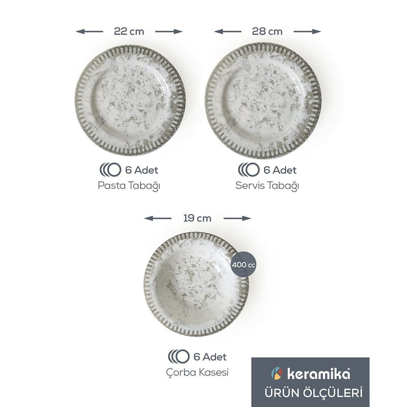 Deep Moon Brown Assos Yemek Takımı 18 Parça 6 Kişilik 22880-88 Bonvagon