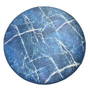 Denim Dijital Baskılı Çap 100cm Banyo Halısı, Kaymaz Taban, Yıkanabilir Bonvagon