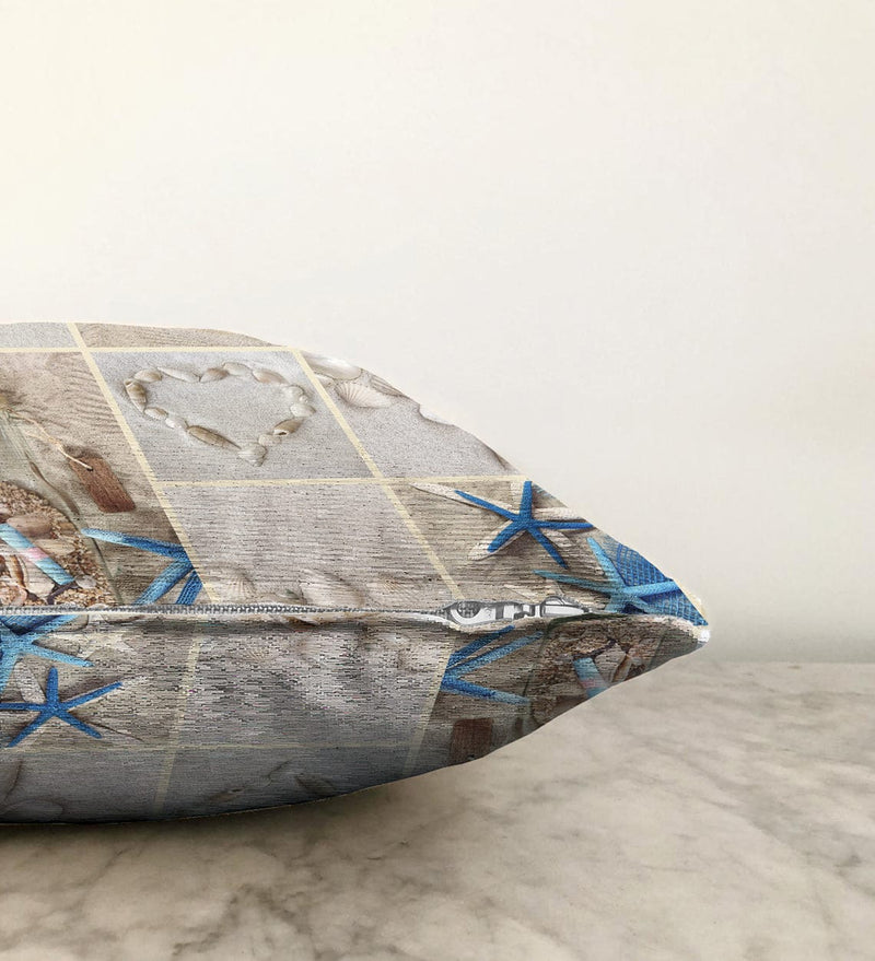 Deniz Yıldızı Dijital Baskılı Dekoratif Raşel Kadife Yastık Kırlent Kılıfı Bonvagon