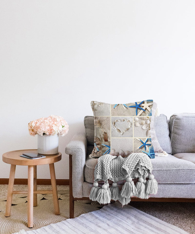 Deniz Yıldızı Dijital Baskılı Dekoratif Raşel Kadife Yastık Kırlent Kılıfı Bonvagon