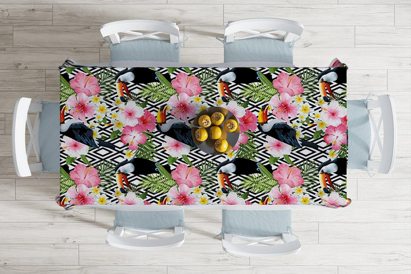 Dijital Baskılı Dekoratif Leke Tutmaz Masa Örtüsü Bonvagon