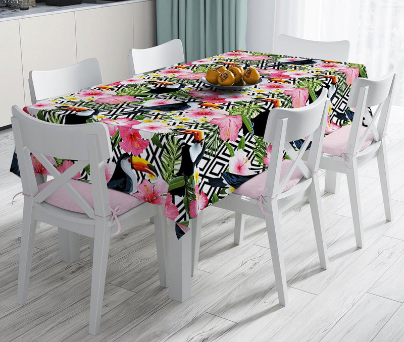 Dijital Baskılı Dekoratif Leke Tutmaz Masa Örtüsü Bonvagon