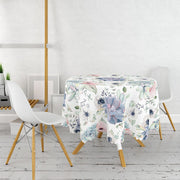 Dijital Baskılı Dekoratif Leke Tutmaz Yuvarlak Masa Örtüsü Bonvagon