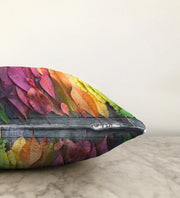 Dijital Baskılı Renkli Yapraklar Raşel Kadife Yastık Kırlent Kılıfı Bonvagon