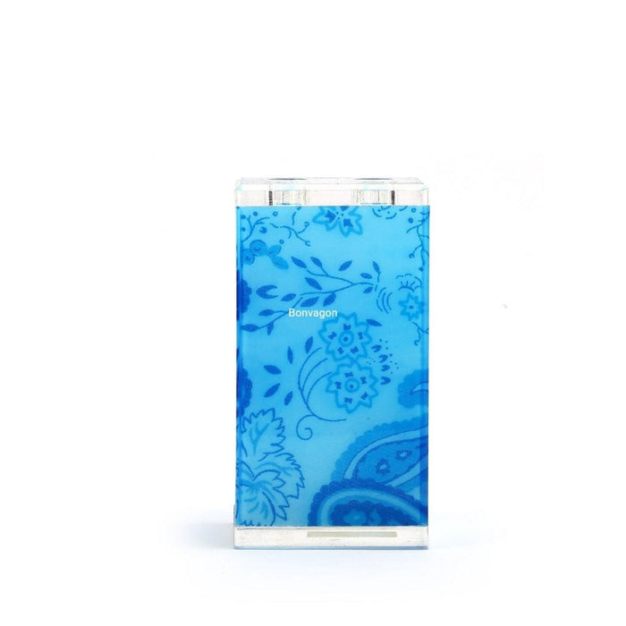 Diş Fırçalık Mavi Çiçekli Kumaş Desenli Akrilik Bonvagon
