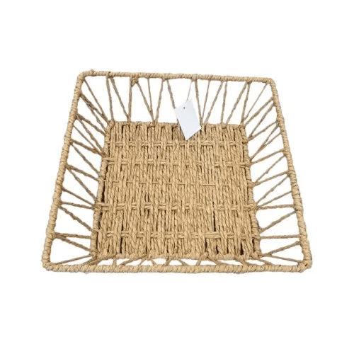 Doğal Örgü Kare Sepet Bonvagon