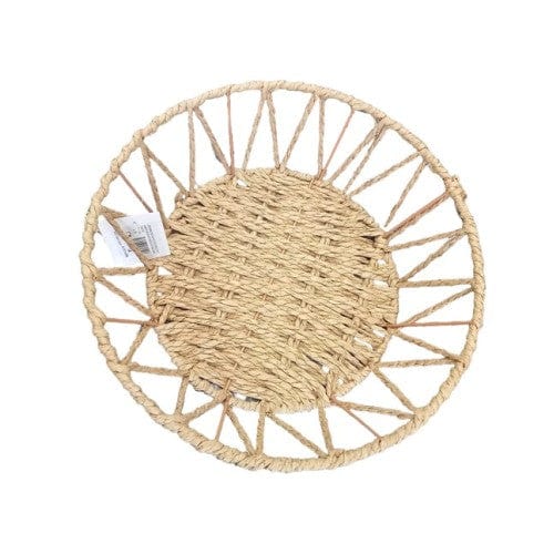 Doğal Örgü Yuvarlak Sepet Bonvagon