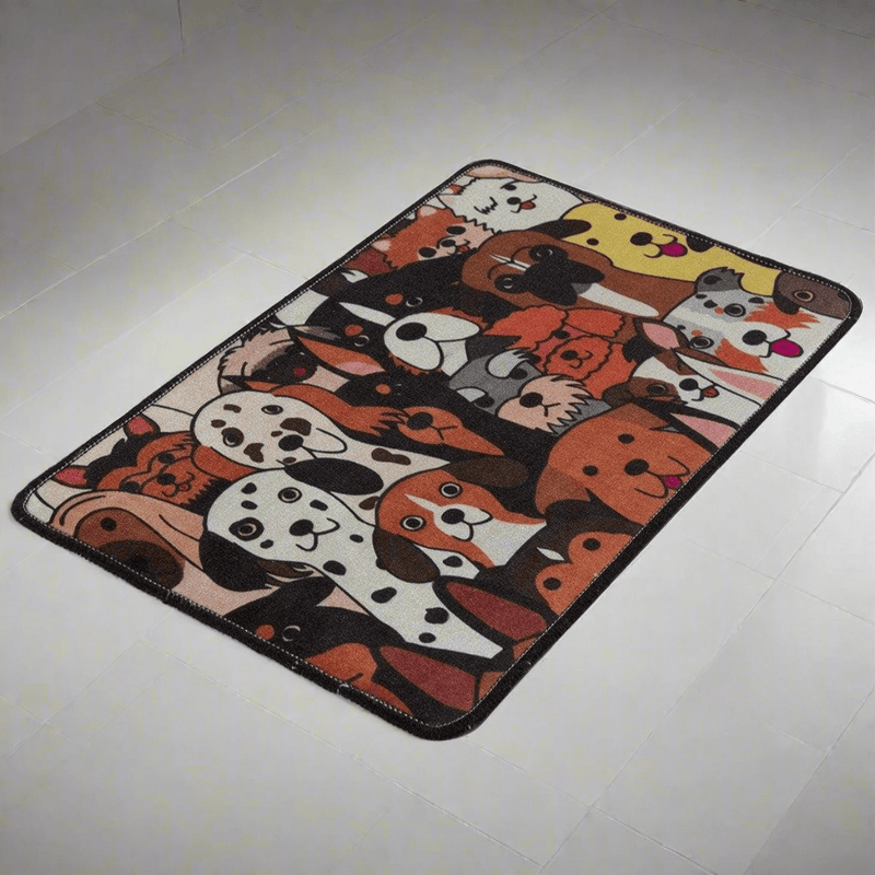 Dogs Dijital Baskılı 40x60cm Banyo Paspas ve Halısı, Kaymaz Taban, Yıkanabilir Bonvagon