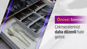 Dokuz Bölmeli Rampalı Çekmece İçi Beyaz Kaşıklık