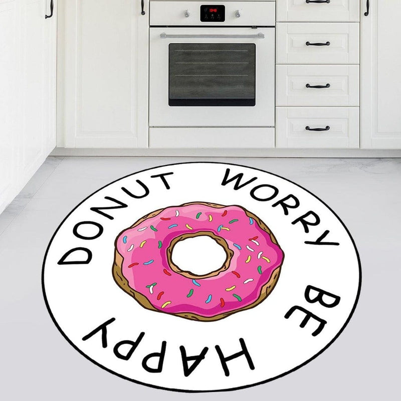 Donut Worry Dijital Baskılı Mutfak Halısı, Kaymaz Taban, Yıkanabilir Bonvagon