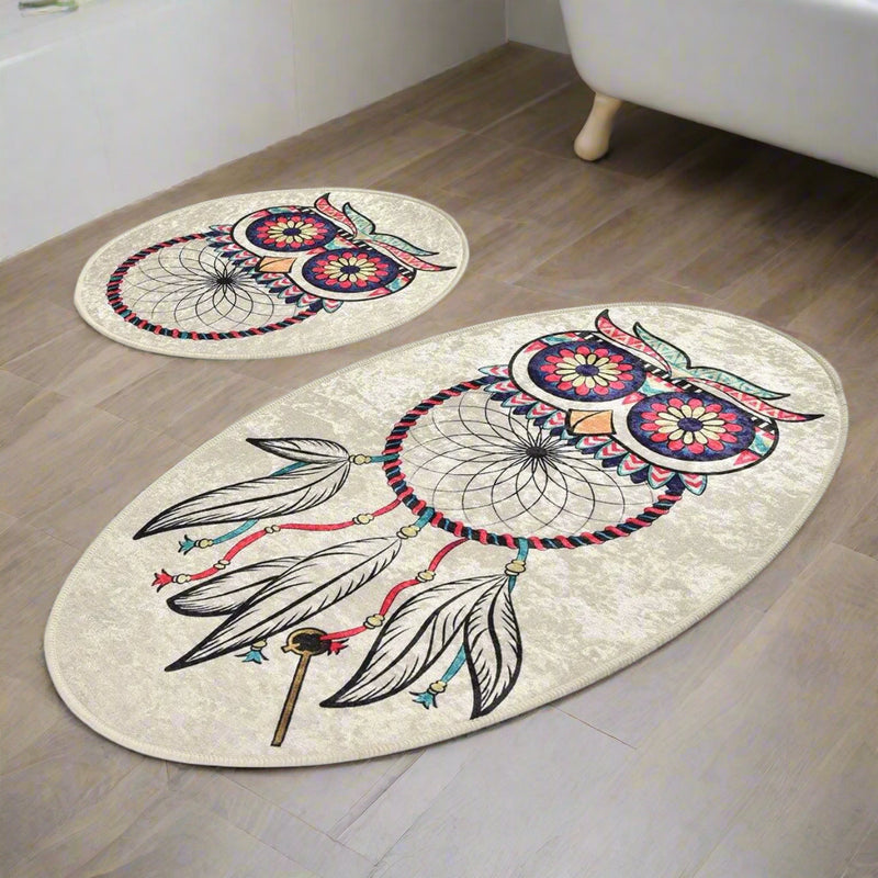 Dream Dijital Baskılı 2li Set Banyo Halısı, Kaymaz Taban, Yıkanabilir Bonvagon