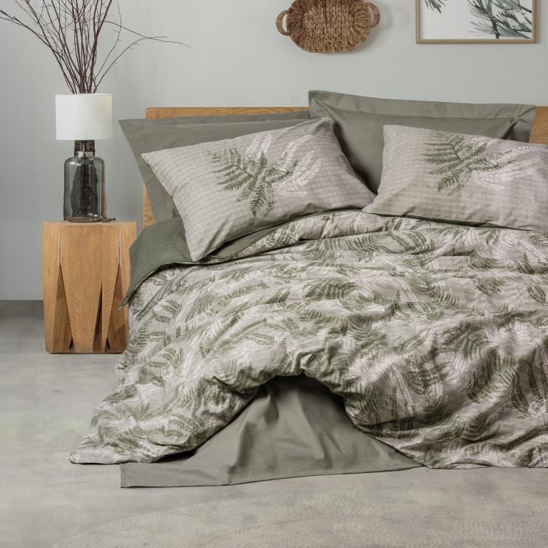 Dual Çift Kişilik Nevresim Takımı Frond Haki Bonvagon