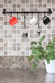  Duvara Monte Edilen 6 Kancalı Dekor Kaşıklık ve Kupa Askısı Bonvagon