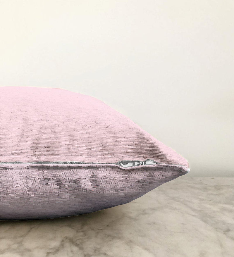 Düz Açık Pembe Renkli Dijital Baskılı Raşel Kadife Yastık Kırlent Kılıfı
