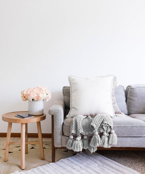 Düz Beyaz Renkli Raşel Kadife Yastık Kırlent Kılıfı Bonvagon