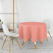 Düz Mercan Renk Dijital Baskılı Yuvarlak Masa Örtüsü Bonvagon