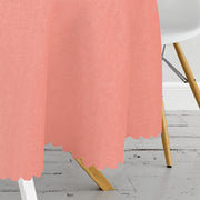 Düz Mercan Renk Dijital Baskılı Yuvarlak Masa Örtüsü Bonvagon