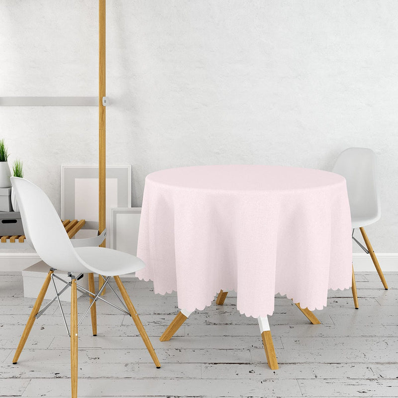 Düz Pembe Renk Dijital Baskılı Yuvarlak Masa Örtüsü