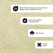 Düz Renk Bej Lastikli Çarşaf + Yastık Seti %100 Doğal Pamuk Ranforce Bonvagon