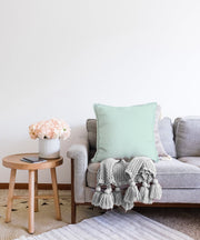 Düz Renk Mint Yeşili Renkli Dijital Baskılı Dekoratif Raşel Kadife Yastık Kırlent Kılıfı Bonvagon