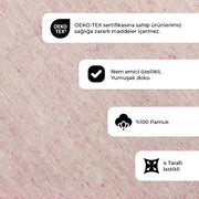 Düz Renk Pudra Lastikli Çarşaf + Yastık Seti %100 Doğal Pamuk Ranforce Bonvagon