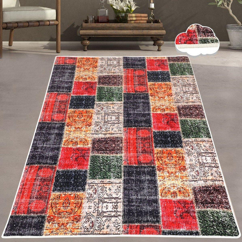 East Dijital Baskılı Halı, Kaymaz Taban, Yıkanabilir Bonvagon