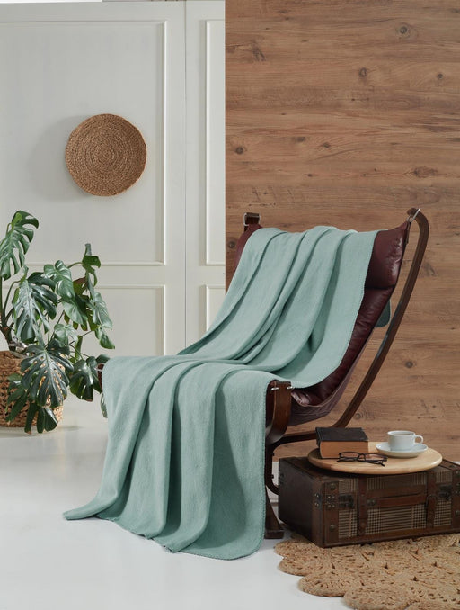 Eastborn Collection Pamuklu TV Battaniye 130x170 Mint Koltuk Örtüsü