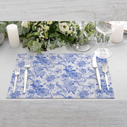 Egzotic Blue Birds 4'lü İnce Keten Kumaş Amerikan Servisi 50x35cm Bonvagon