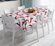 Ekose Geyik Motifli Özel Tasarım Dijital Baskı Masa Örtüsü Bonvagon