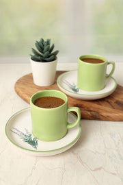 Elegant Blossoms Yeşil Kahve Takımı 4 Parça 2 Kişilik 21788 Bonvagon