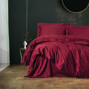 Elegant Bordo Çift Kişilik Saten Nevresim Takımı 83 Tel %100 Pamuk Bonvagon