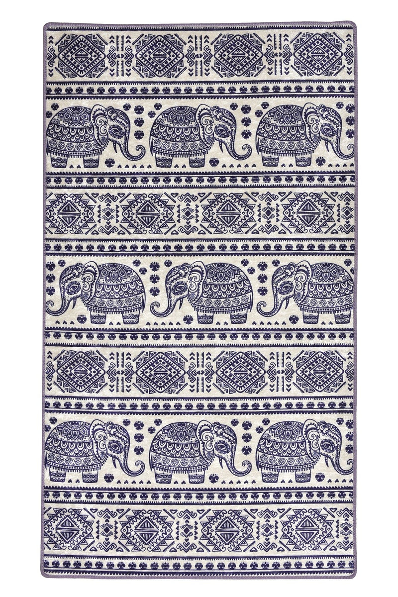 Elephant Dijital Baskılı Halı, Kaymaz Taban, Yıkanabilir Bonvagon