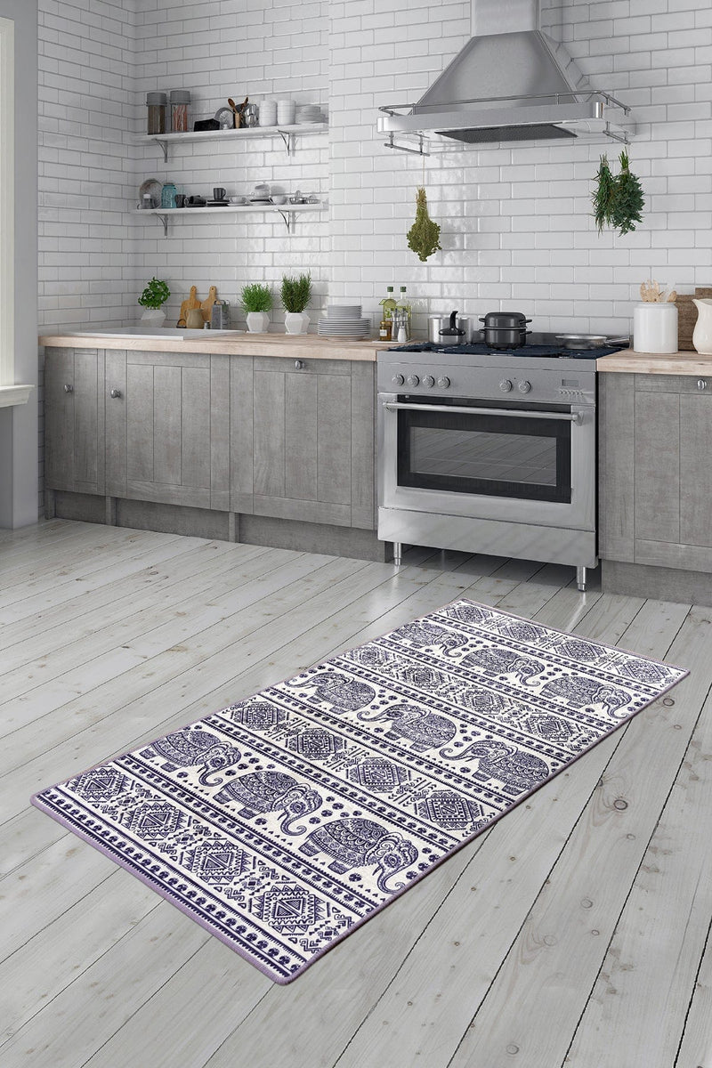 Elephant Dijital Baskılı Halı, Kaymaz Taban, Yıkanabilir Bonvagon