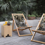 Elephant Grey Katlanabilir Şezlong Katlanır Ahşap Lounge Chair