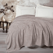 Embrova Şönil Çift Kişilik Yatak örtüsü / Pike Takımı Loom Bej 4 Adet Yastık Kılıfı Bonvagon