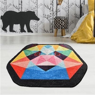 Enjoy Panda Yıkanabilir Antibakteriyel Çocuk Halısı, Kaymaz Taban, Yıkanabilir Bonvagon