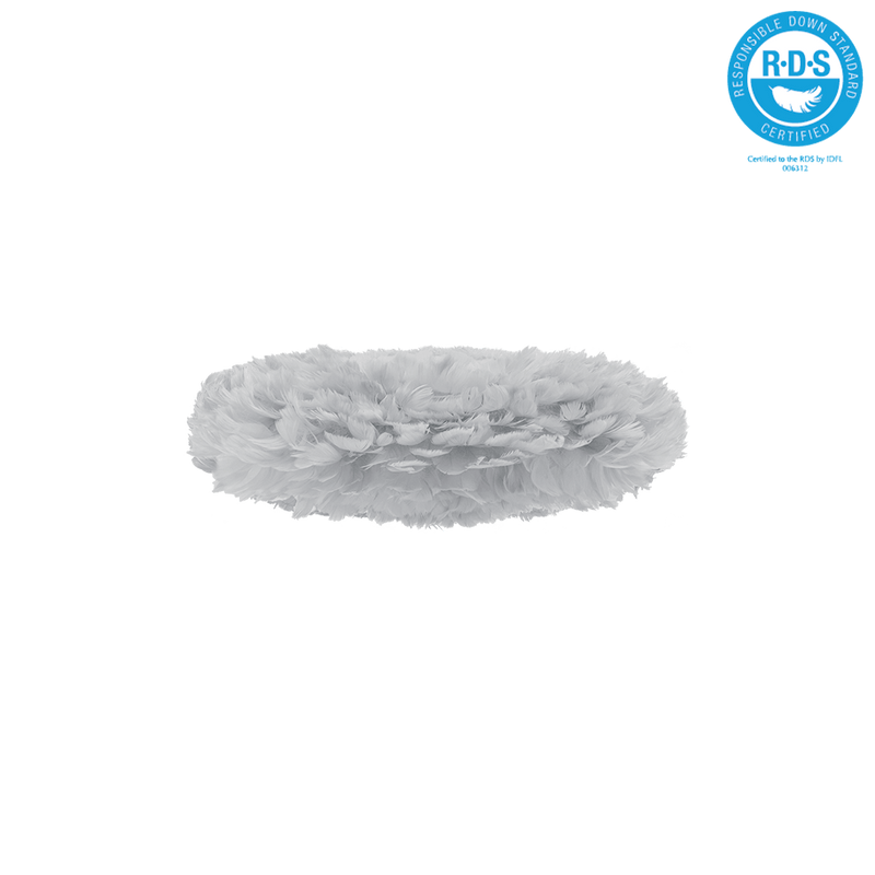 Eos Esther Kaz Tüyü Avize Mini Açık Gri 55cm Lambader Bonvagon