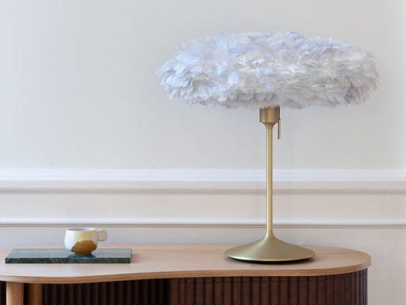 Eos Esther Kaz Tüyü Avize Mini Açık Kahverengi 55cm Lambader Masa Lambası Bonvagon