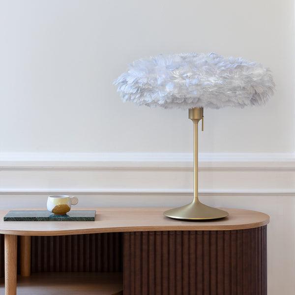 Eos Esther Kaz Tüyü Avize Mini Beyaz 55cm Lambader Masa Lambası Bonvagon