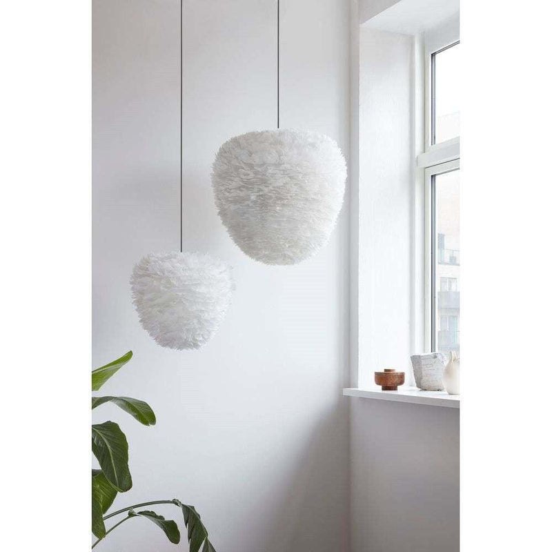 Eos Evia Kaz Tüyü Avize Beyaz 40cm Lambader Bonvagon