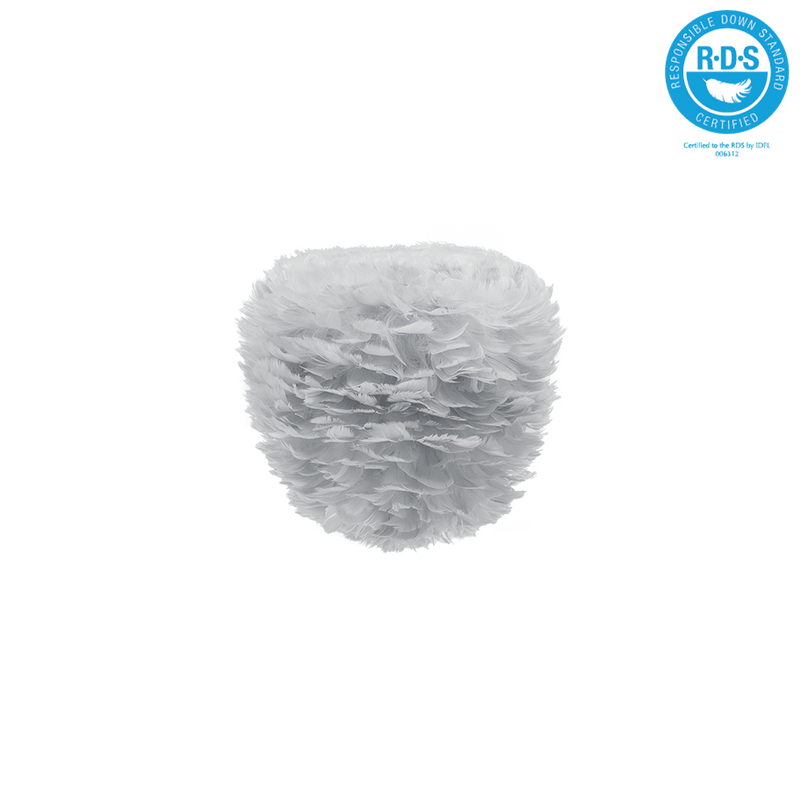 Eos Evia Kaz Tüyü Avize Mini Açık Gri 30cm Lambader Masa Lamba Başlığı Bonvagon