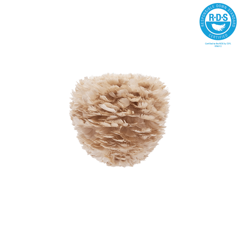 Eos Evia Kaz Tüyü Avize Mini Açık Kahverengi 30cm Lambader Masa Lamba Başlığı Bonvagon