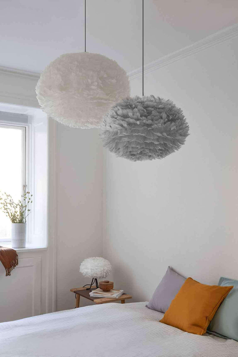 EOS Kaz Tüyü Avize Açık Gri 65cm Lambader Bonvagon