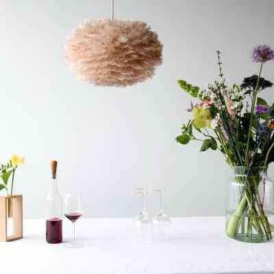 EOS Kaz Tüyü Avize Açık Kahverengi 45cm Lambader Bonvagon