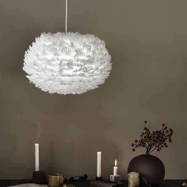 EOS Kaz Tüyü Avize Beyaz 45cm Lambader Bonvagon