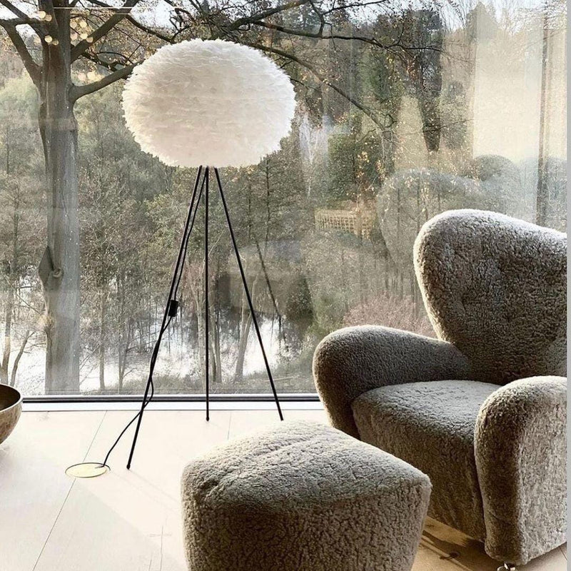 EOS Kaz Tüyü Avize Beyaz 45cm Lambader Bonvagon